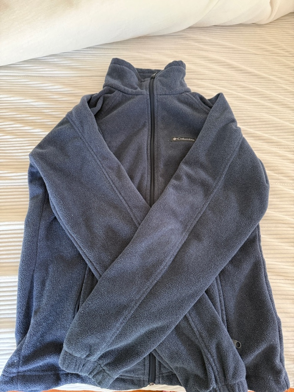 Columbia Dark Blue Zip-Up Fleece Jacket size small